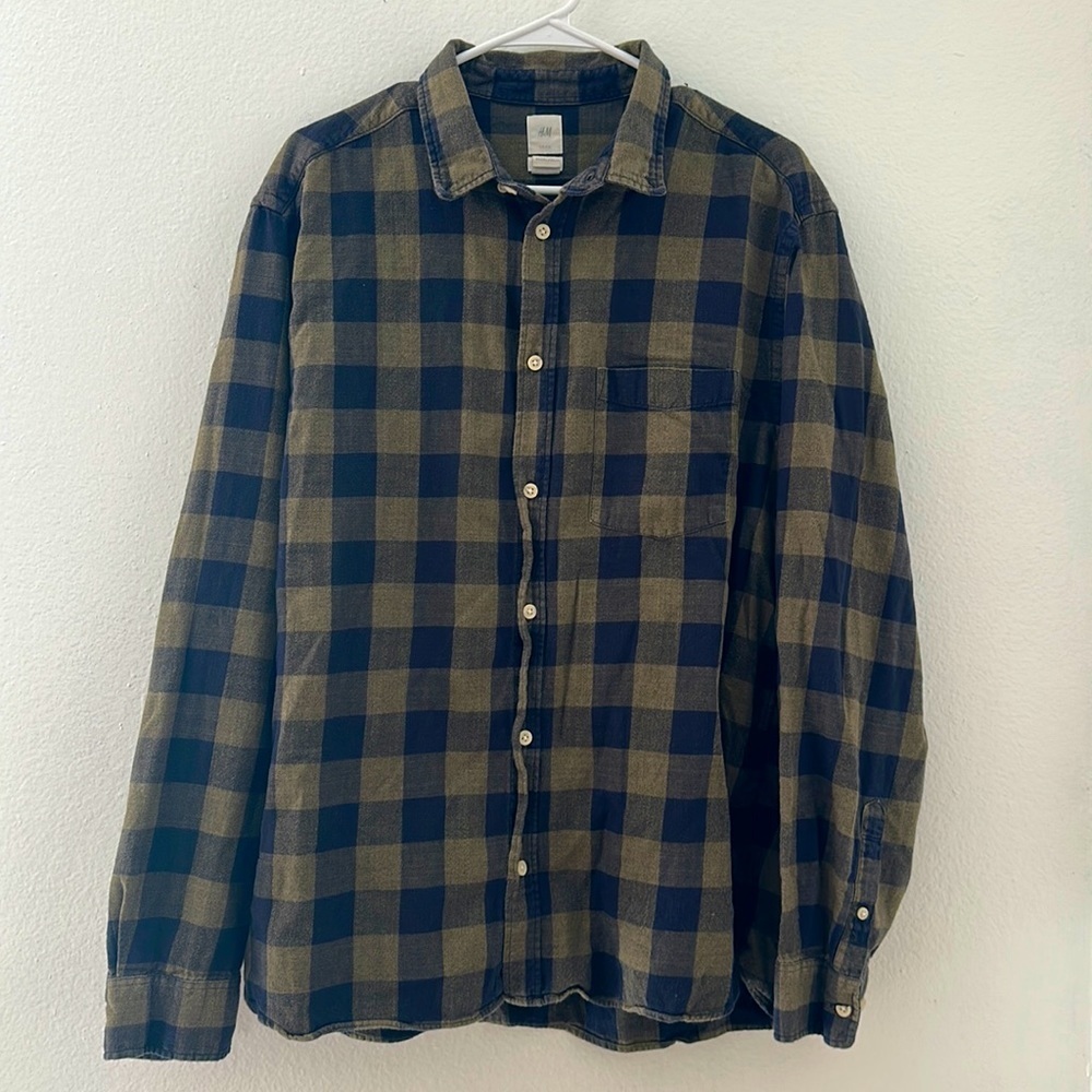 H&M Regular Fit Coupe Standard Flannel Shirt Size XL